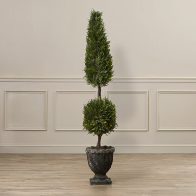 Faux Evergreen Topiary in Vase