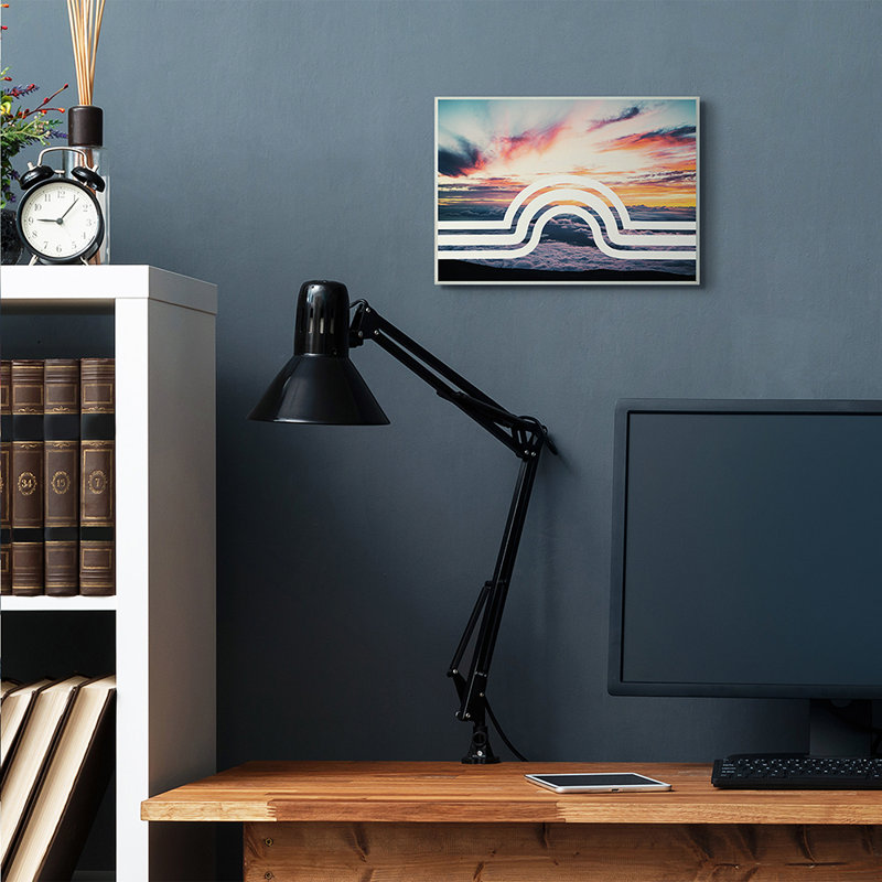 « AC-721 Sunset Cloud Landscape »-impression d’art graphique, Plaque murale, H 10 po x l 15 po x P 0,5 po