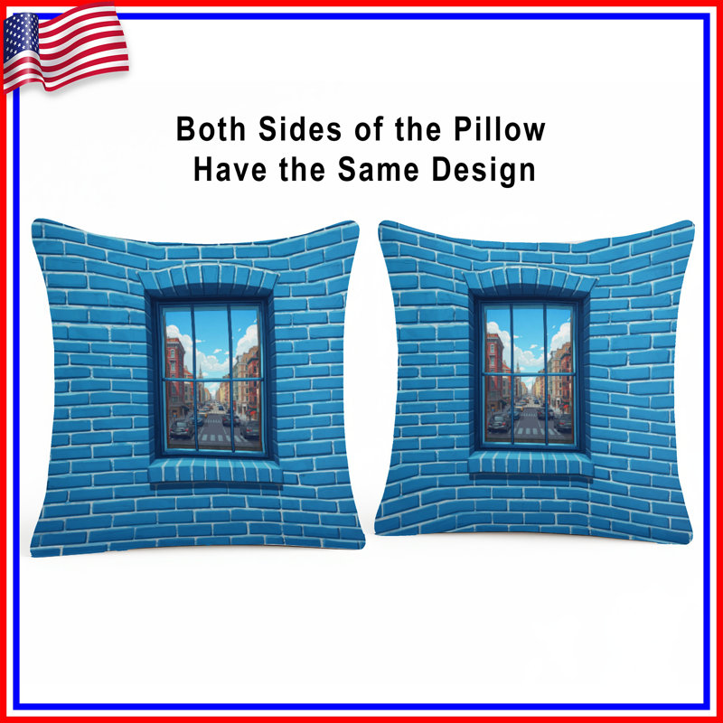 Coussins décoratifs Blue Brick, 16 x 16 pouces