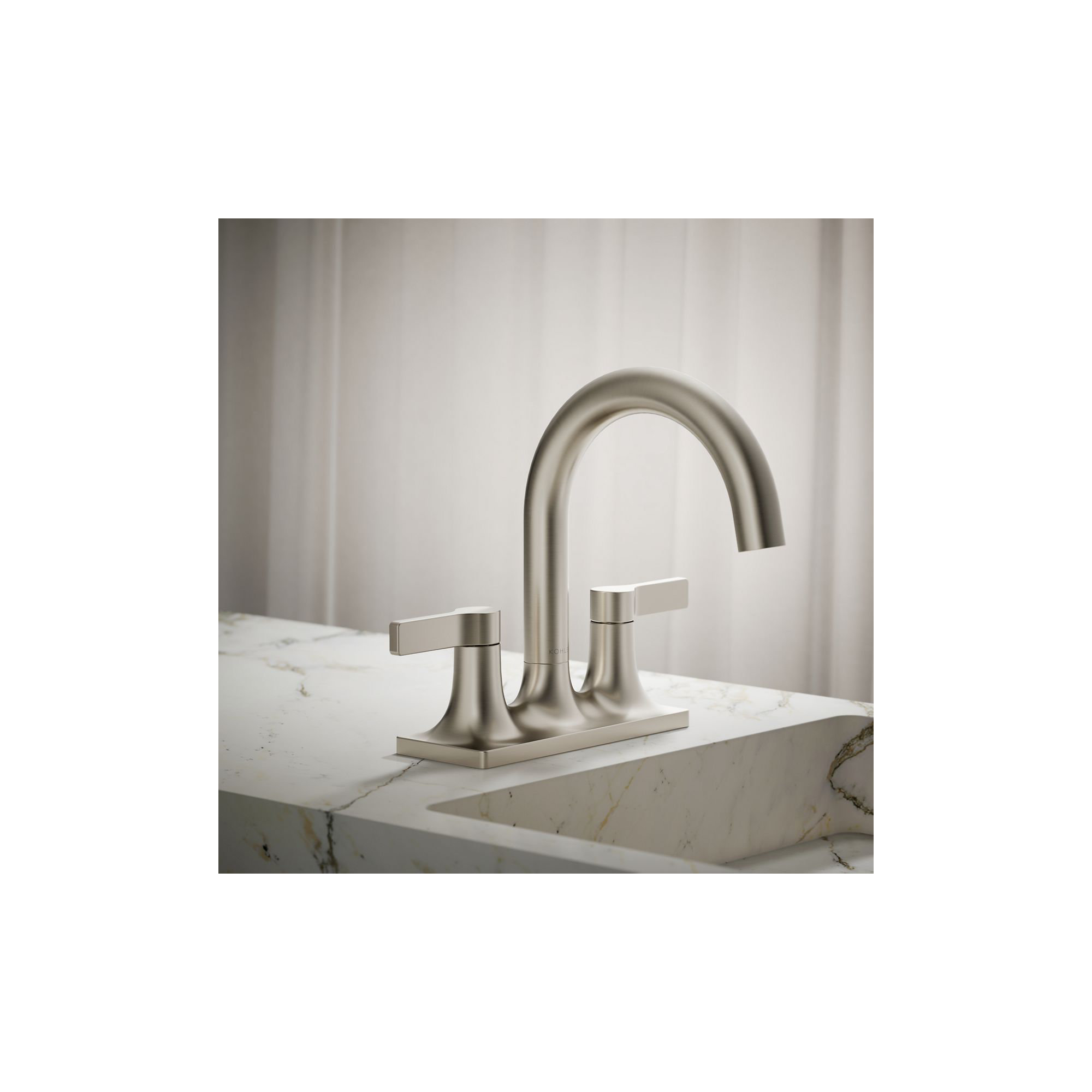 Venza Centerset Bathroom Sink Faucet 1.0 GPM, Vibrant Brushed Nickel
