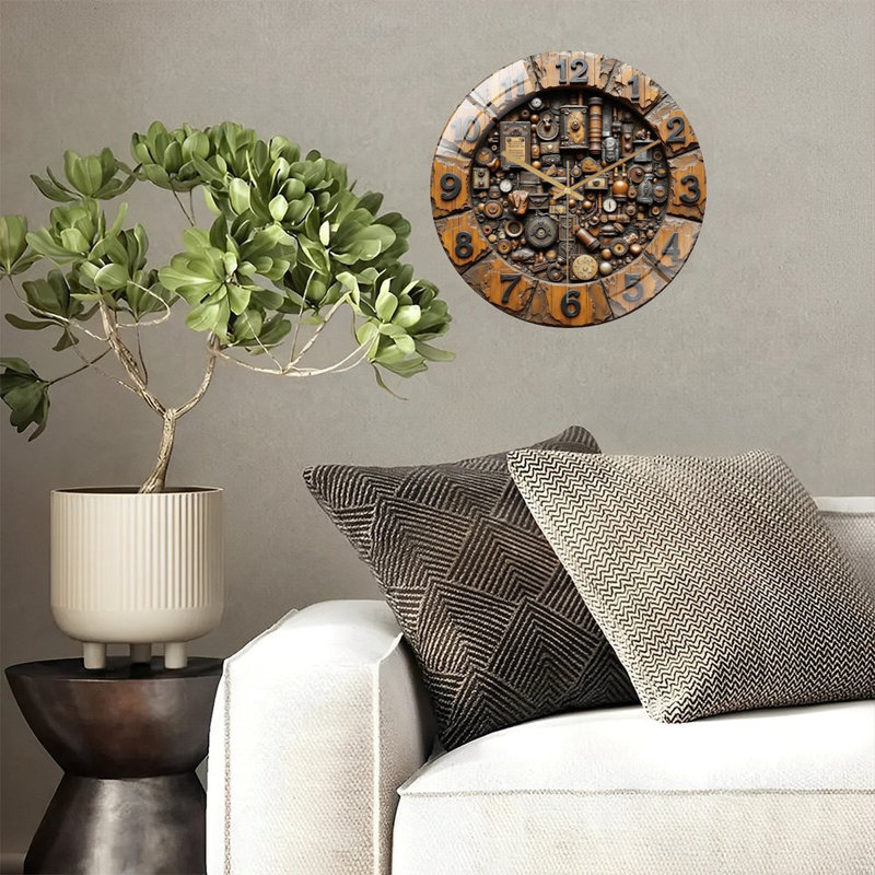Horloge murale rétro en verre de style rétro Steampunk 12 po