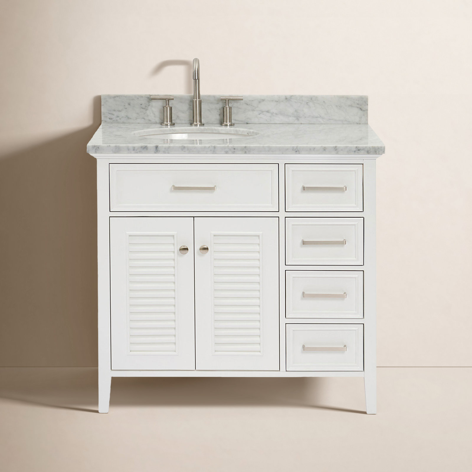 37'' Single Bathroom Vanity, Gray, Left