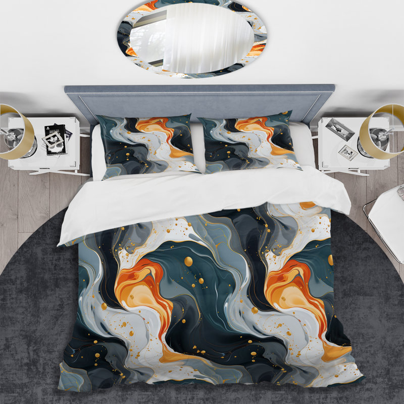 Ensemble de housse de couette en marbre Urban Retreat, Housse de couette pour très grand lit et 2 très