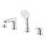 Eurosmart 4-Hole Roman Tub Faucet with Hand Shower-691505314