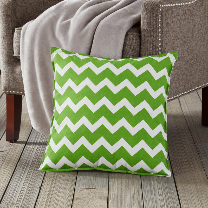  Coussin en coton à chevrons, Vert