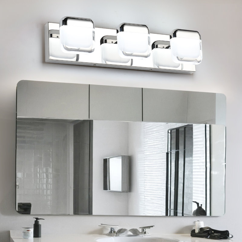 Rardin LED Vanity Light with Clear Acrylic Shade, High Transmittance and Dimmable 5500K, Chrome, 3