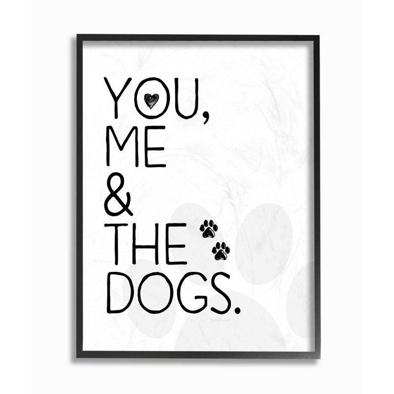 "You Me and the Dogs", impression sur toile, H 20 po x l 16 po, Giclée encadrée noir minuit