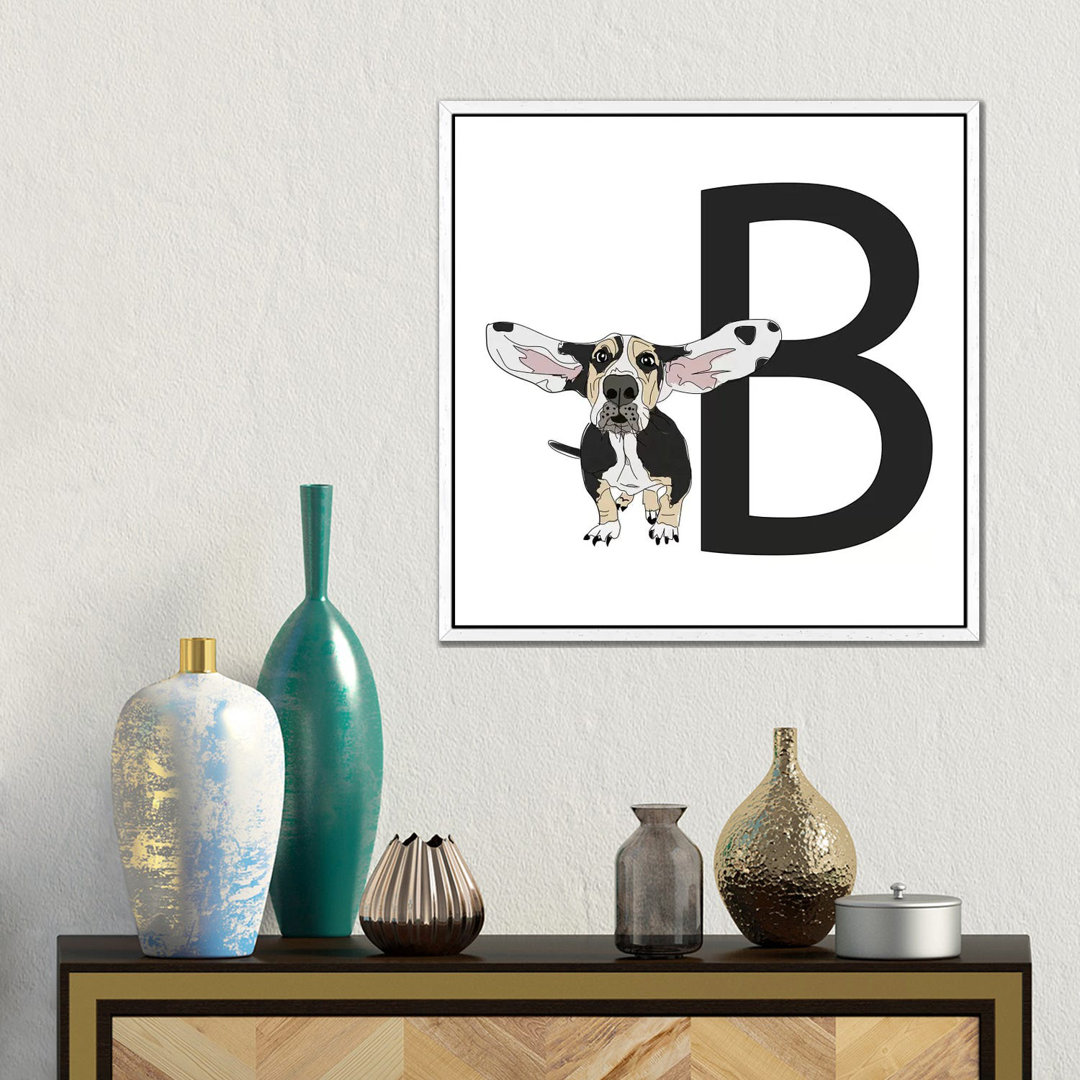 B Is For Basset Hound by Sketch And Paws - Gallery-Wrapped Canvas Giclée on Canvas