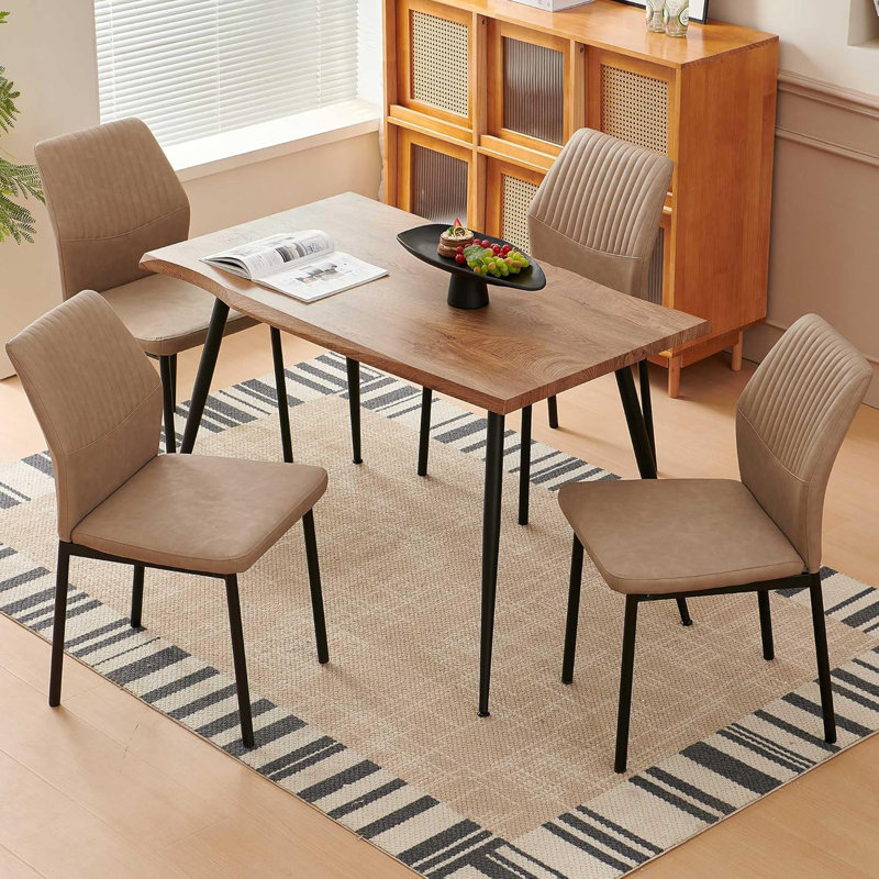47 Inch Dining Table Set For 4, Beige