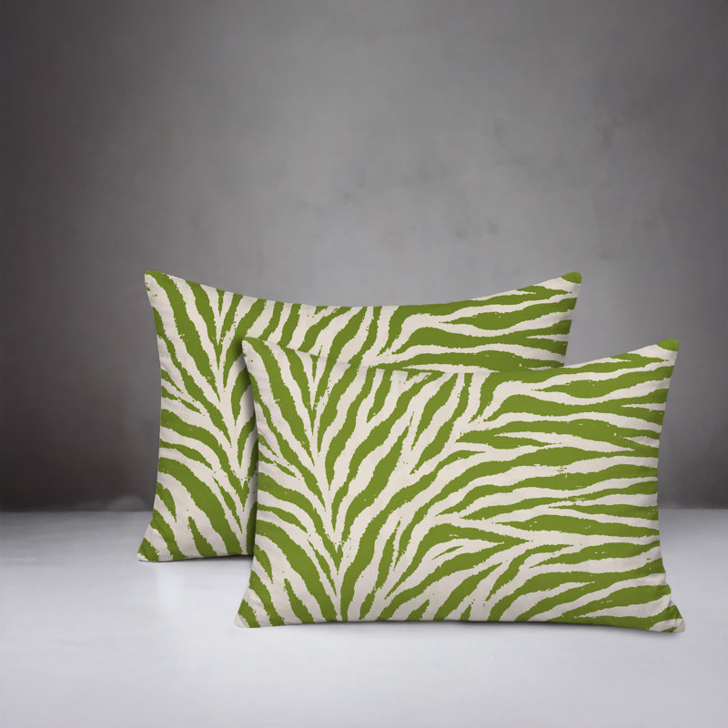 Oreiller réversible Jay Zebra, 25x18, Chartreuse