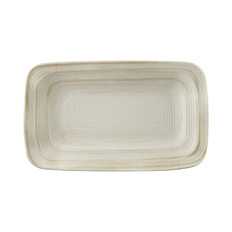 Assiette à dîner rectangulaire en mélamine 12 po Square Della Terra Stoneware, Blanc cassé