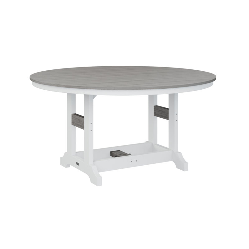 Table de salle à manger ronde de 60 po Berlin, Bois flottant gris, H 30,87 po x l 60 po x P 60 po