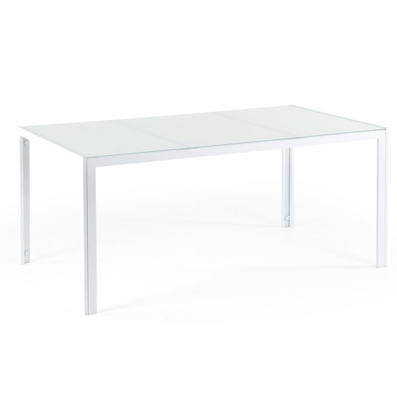 Aluminium Dining Table, Light Wood