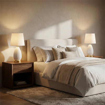 18-inch Table Lamp Set (Set of 2), with E26 Socket (bulbs not included), Wrought Iron Base, Bedside Table Lamp