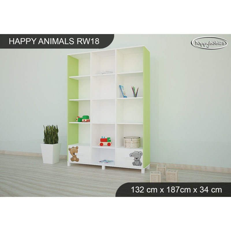 187cm H X 132cm W Kids Bookcase, Green