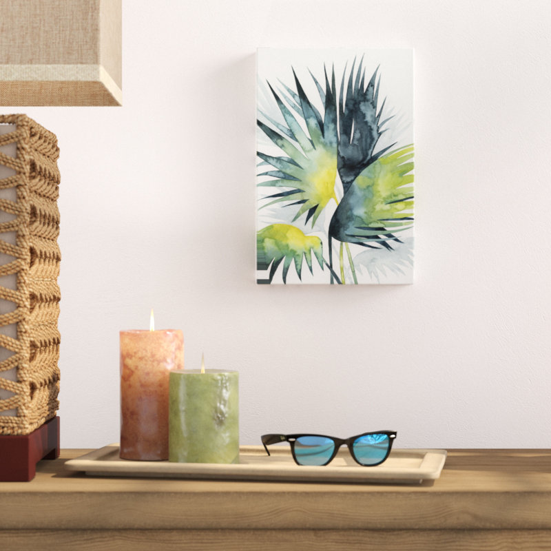 Sunset Palm Composition IV by Grace Popp - Painting Print, 76cm H x 51cm W, Black Floater Framed