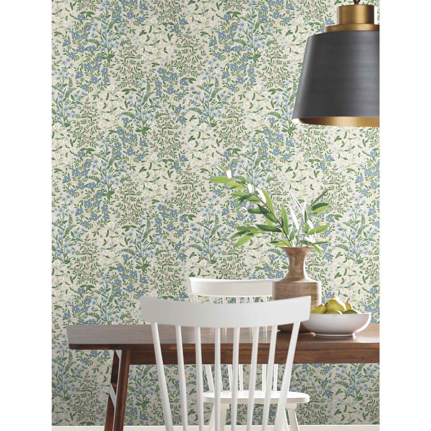 Rifle Paper Co. Wildwood Garden 27" L x 27" W Smooth Wallpaper Roll, Beige/Green