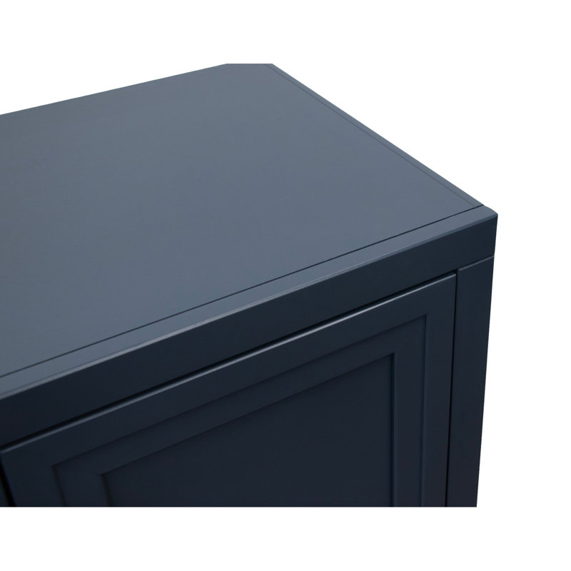 Armoire modulaire à 2 portes, 32 po de largeur, 17 po de profondeur, 27 po de hauteur, finition bleu denim et whisky, peuplier massif, placages, une tablette, aucun assemblage requis
