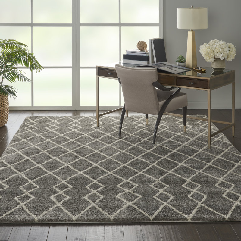 Bybel Geometric Indoor Rug, Rectangle 8'10" x 12'