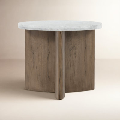 Iddo 25" Genuine Marble End Table