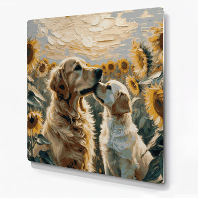 Dogs Golden Retriever Brown Metal Wall Art
