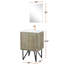Rustique 24 po Meuble-lavabo large pour la salle de bain, comptoir en quartz blanc, robinet en or rose et miroir ovale 18 po-134676302