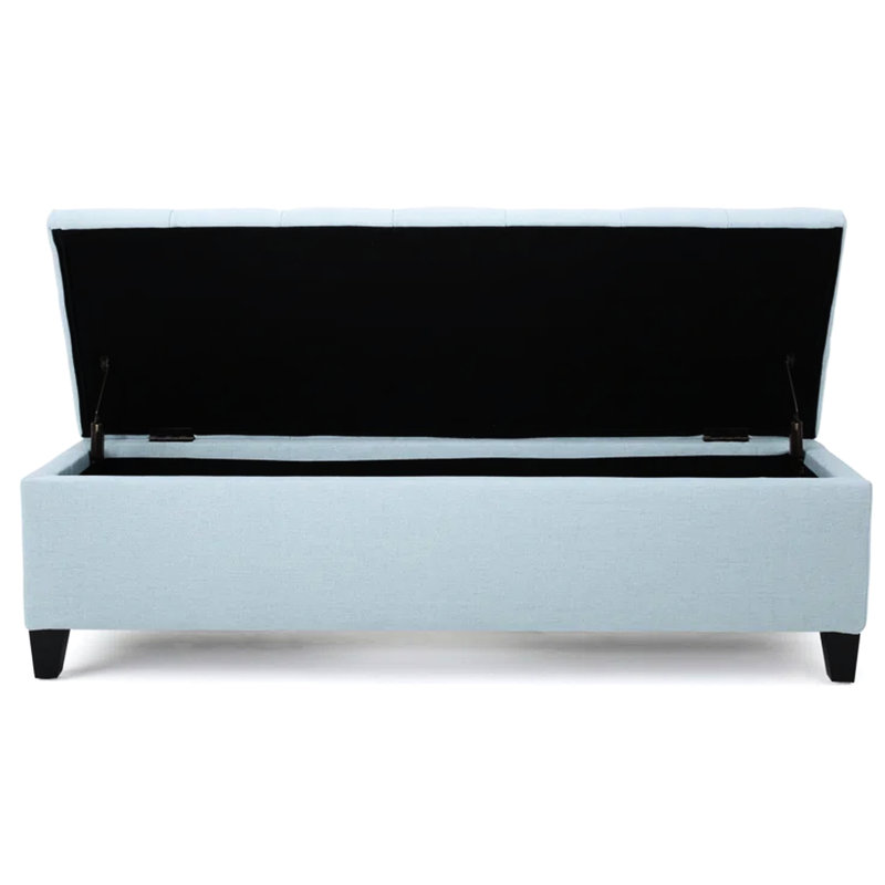Moderne avec revêtement en tissu bleu - rangement, l 51 po x P 17,5 po H 17 po pour banc, Blue