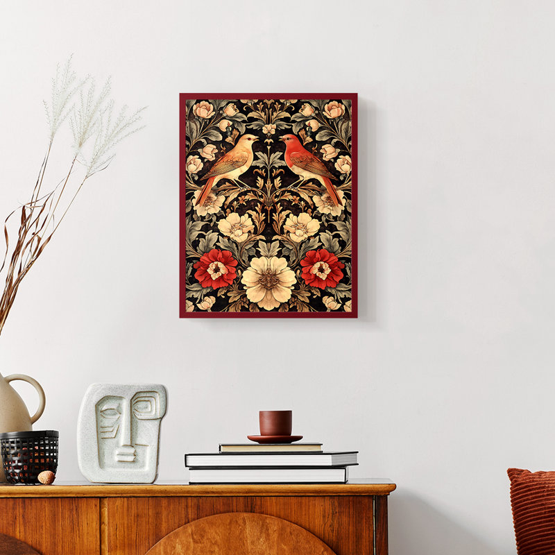 Série WG-MRRIS de CCLXVII - reproduction encadrée de qualité supérieure - prête à être accrochée - aucun clou requis, Rouge