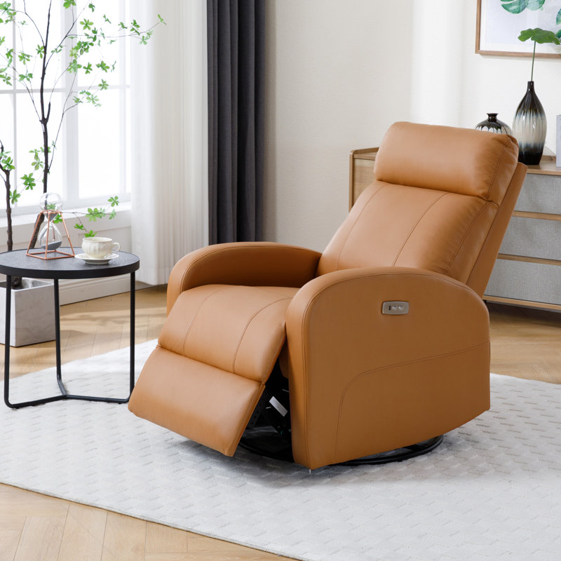 Laylana 30.3''Power Swivel Rocker Recliner Chair, Yellow