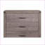 Commodes | Commode industrielle 5 tiroirs en mélamine gris brunâtre avec quincaillerie en métal foncé | Brun gris | Bois