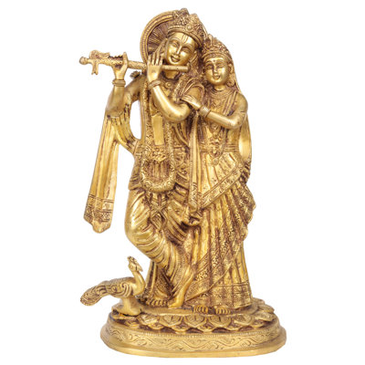 Radha Krishna avec un paon