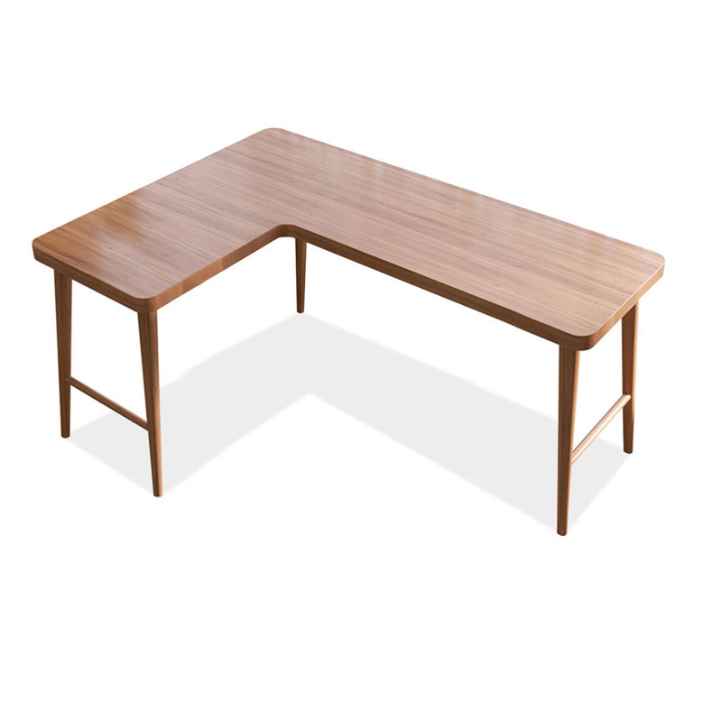 Brown L-Shaped Solid Wood desk, Left Hand Facing, 29.53" H x 70.87" W x 21.65" D