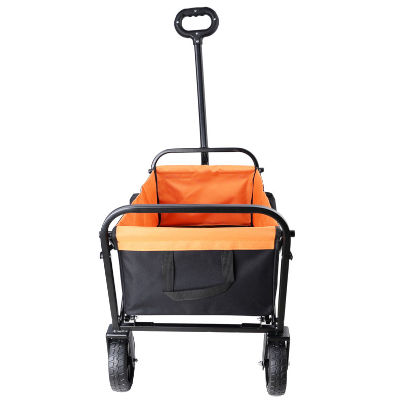 Mini chariot de plage pliable, Noir / Orange
