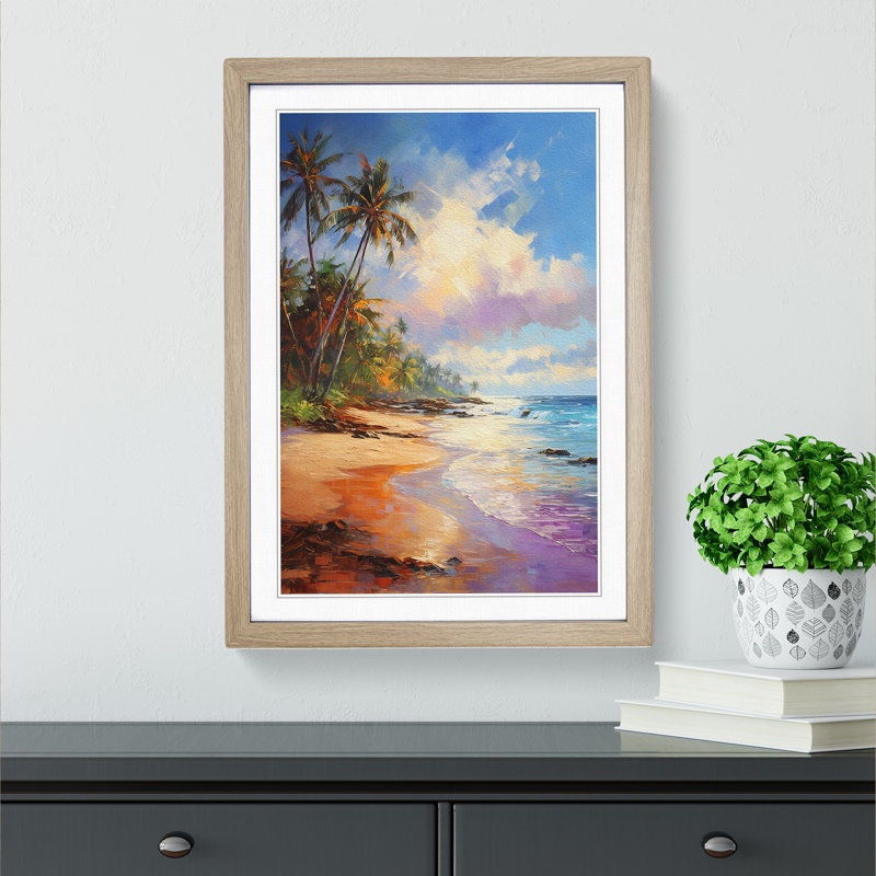 Single Picture Frame Print on Wood, Oak Framed, 34cm H x 25cm W