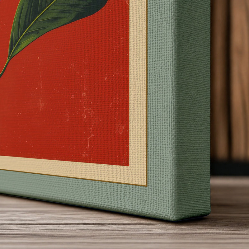 Centered Bloom Botanical - Wrapped Canvas, 18x12 - 45.7 x 30.5 cm, Sage Border