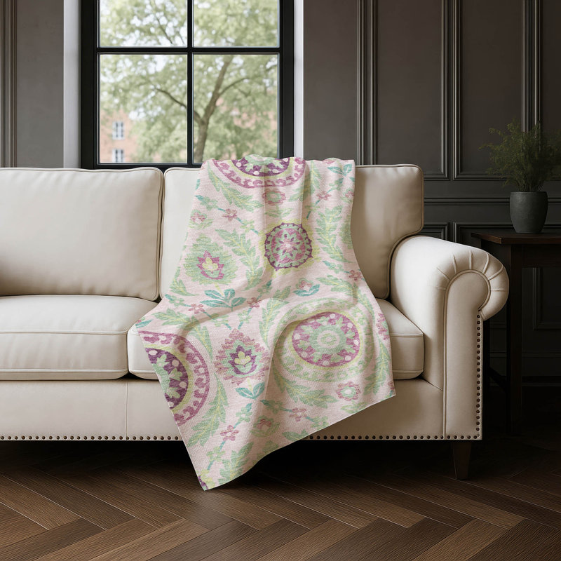 Jeté floral Sherpa ASB751 Addison, Rose