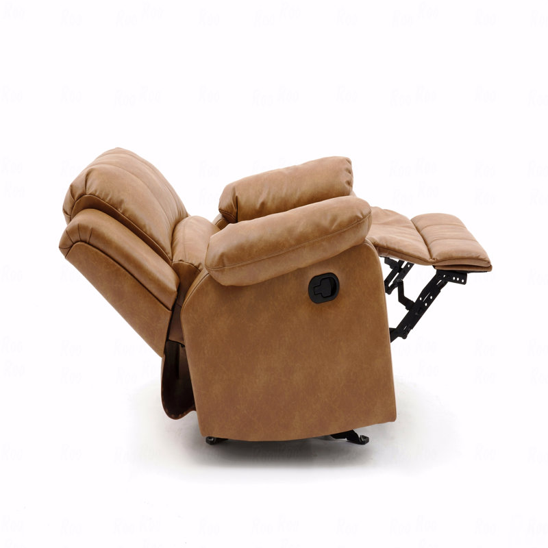 Fauteuil oscillant en cuir Charlotte avec fonction inclinable et gel