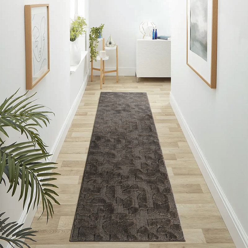 Tapis de couloir d'intérieur brun foncé, Tapis de couloir 2 pi 2 po x 8 pi