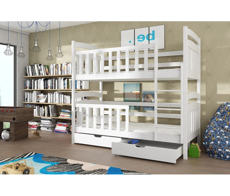 Seb Bunk Bed with Storage Included, White