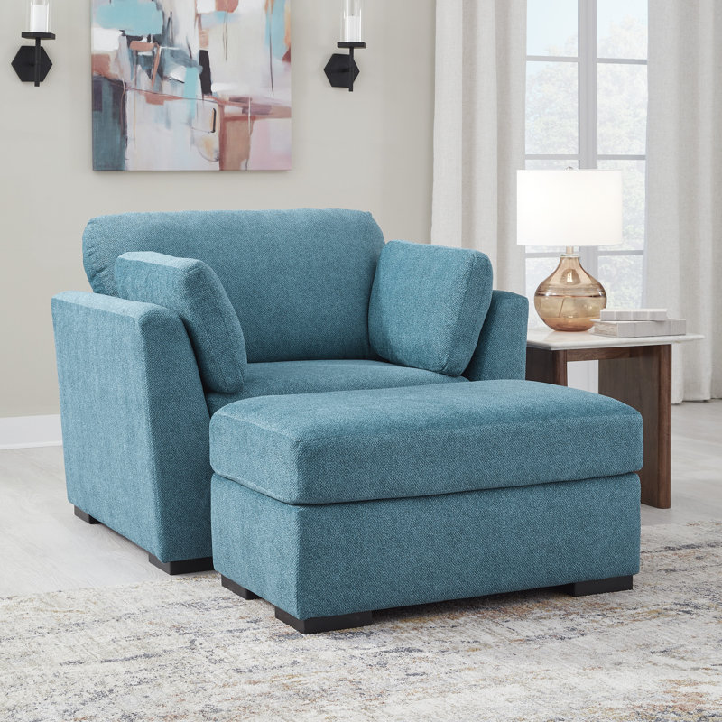 Fauteuil rembourré Dywan, Bleu sarcelle