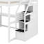 Lit mezzanine double avec bureau et tablettes, deux tiroirs intégrés, escalier de rangement-1242492843
