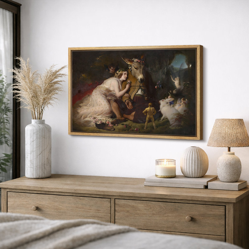 Illustration de scène romantique de licorne, images de salon, impression sur toile encadrée, impression numérique