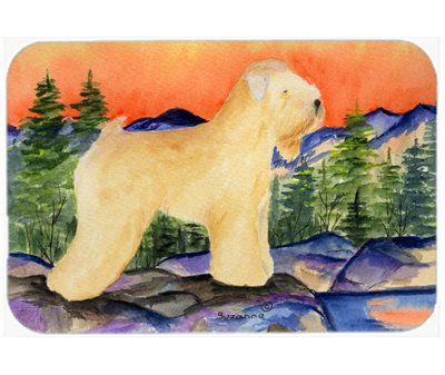 Planche à découper en verre à revêtement doux au trésors caroline Wheaten Terrier