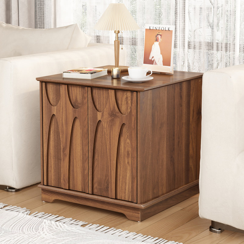Table de bout avec rangement 23,6 po, Brun