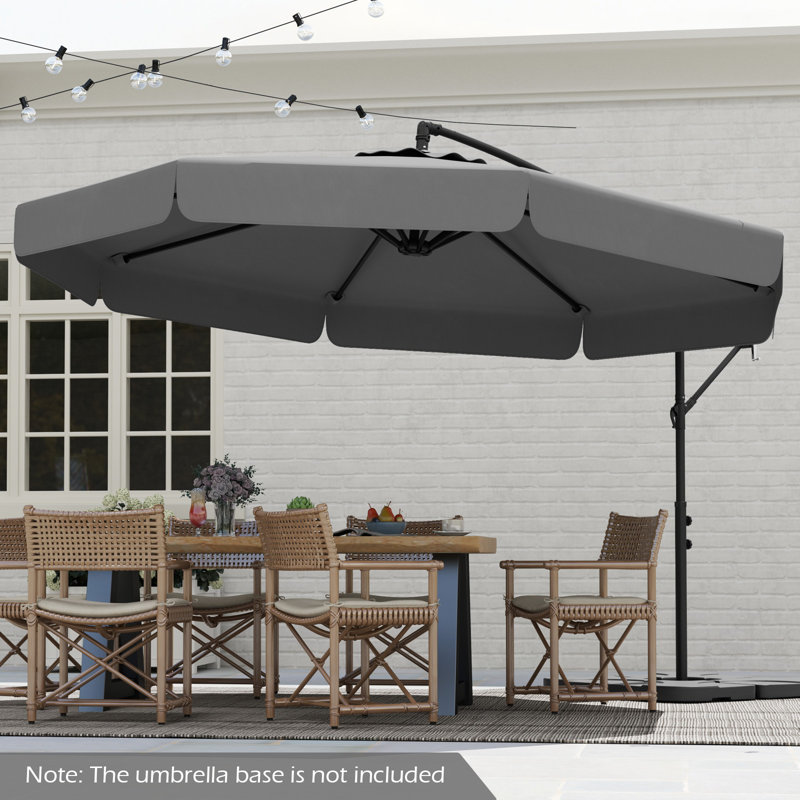 Parasol suspendu en porte-à-faux 10 pi, Gris