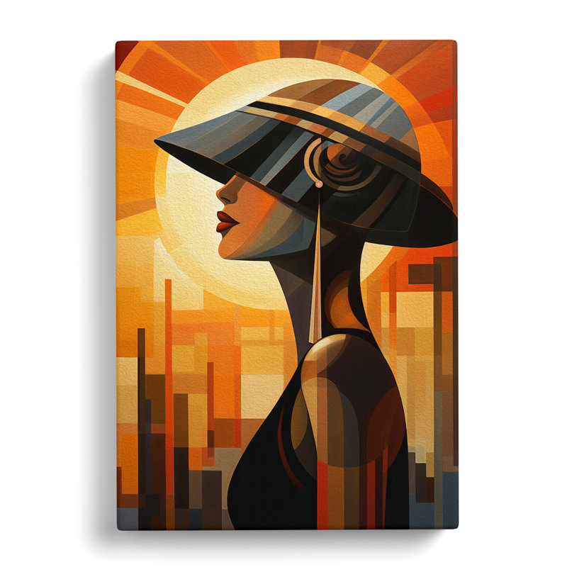 Art Deco Sunset Dadaism - Wrapped Canvas, 76cm H x 50cm W x 3cm D