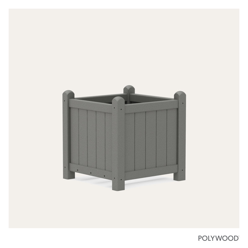 POLYWOOD Traditional Garden 16" Planter, Slate Gray