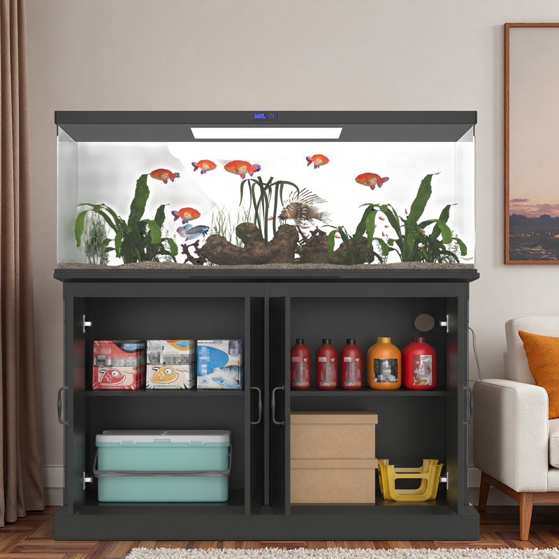 Support d'aquarium avec prise de courant et 4 armoires