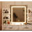 Vanity Desk With Lighting Mirror And Power Outlet, Makeup Vanity Set With Stool, Vanity Table With 6 Storage Shelves, 2 Large Drawers, 3 Color Adjustable Brightness-867723907