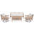 Rayna 4 Piece Rattan Patio Furniture Set With Swivel Chairs-2112949218-2112949220